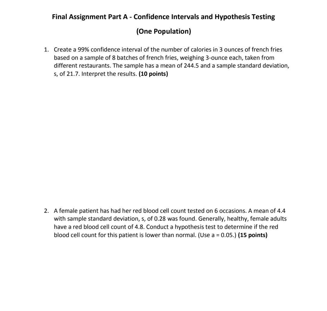 Good day, Final Assignment Part A - Confidence Intervals and Hypothesis Testing