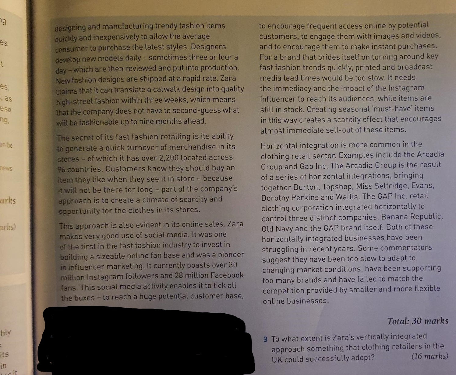  To what extent is Zara's vertically integrated approach something that clothing