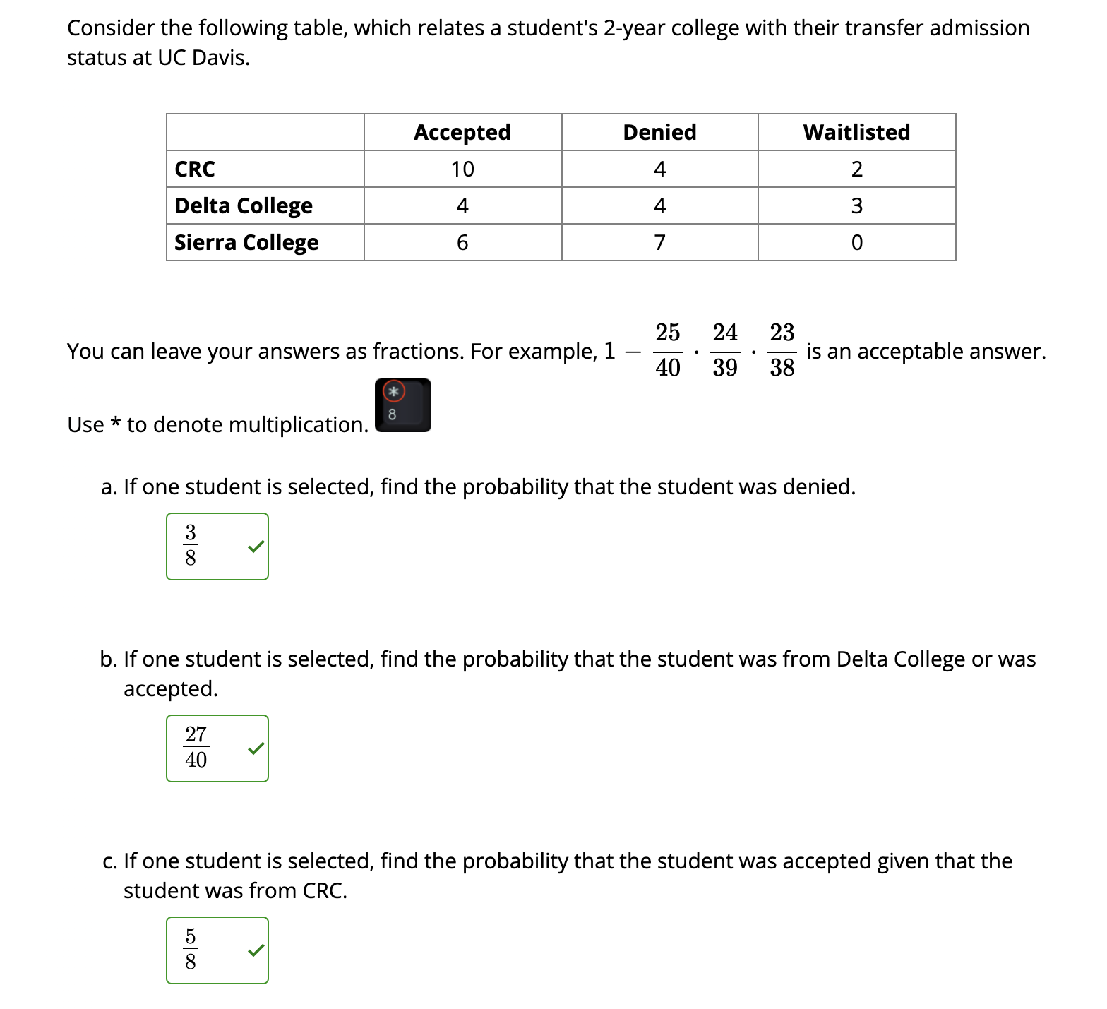 exam le, 1 - - y p 40 39 38 Use *