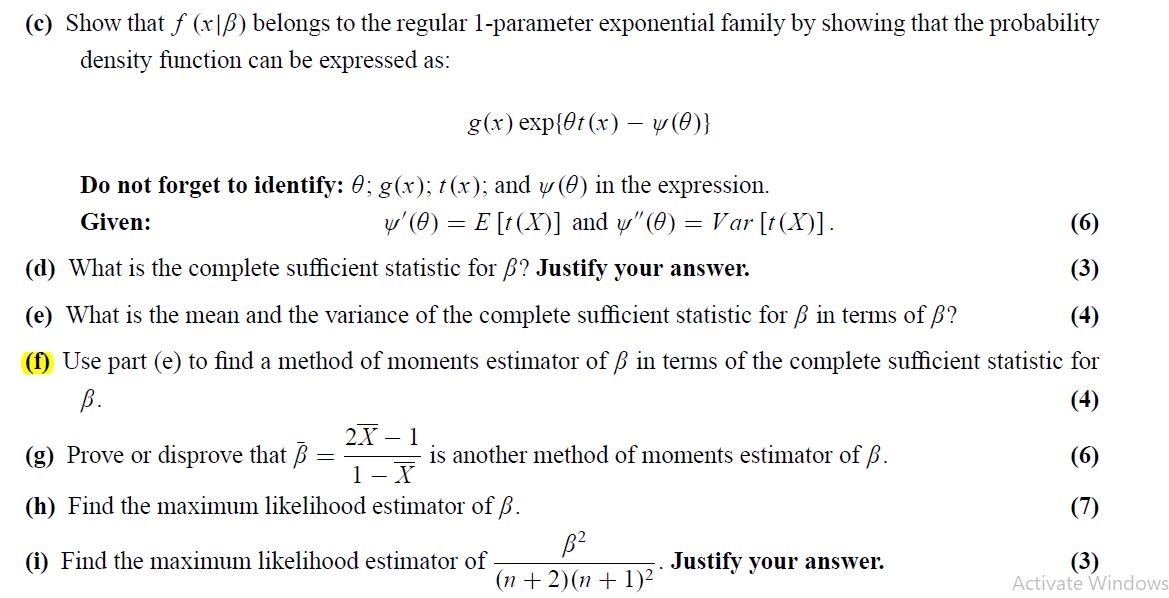 that f (x L8) belongs to the regular l-paranieter exponential family by
