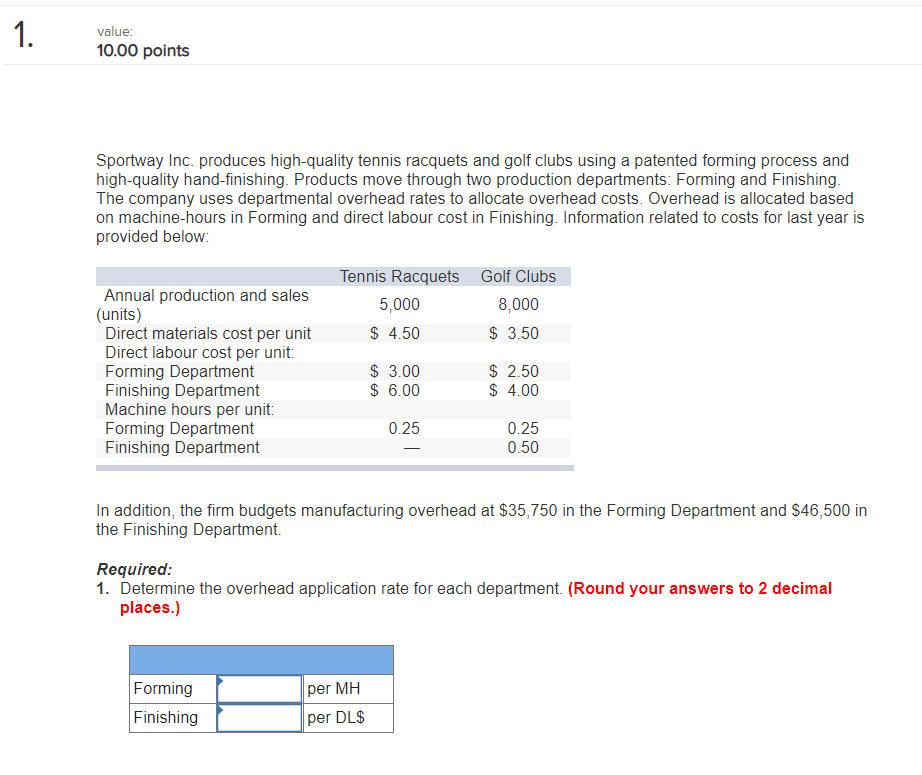 thanks value: 1000 points Sportwav Inc. produces highquality tennis racquets and golf