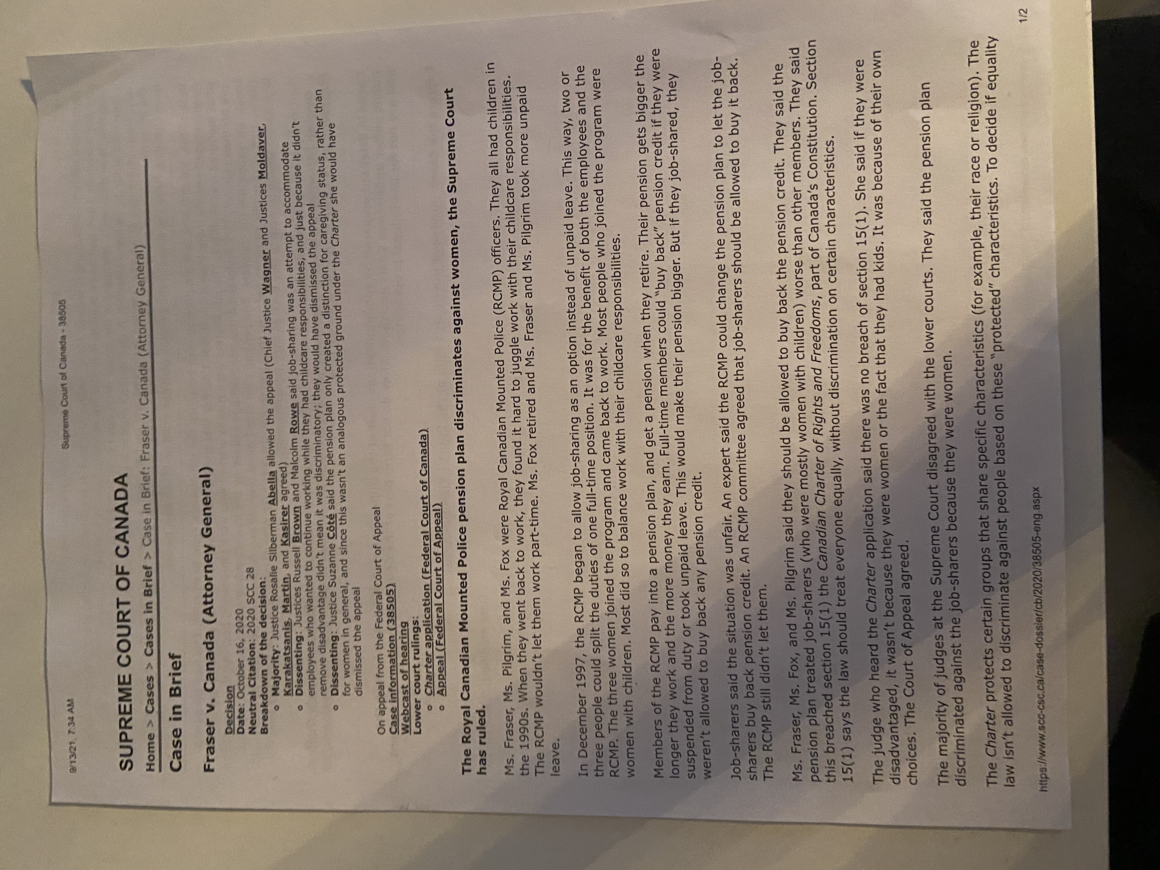 Read this case and put YOUR OWN opinion on it .