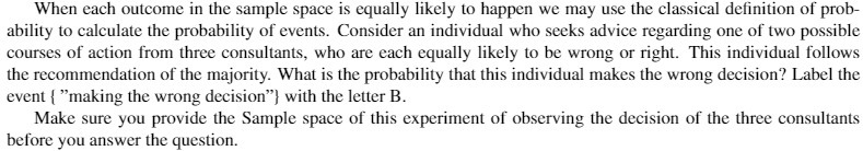 happen we may use the classical definition of prob- ability to calculate