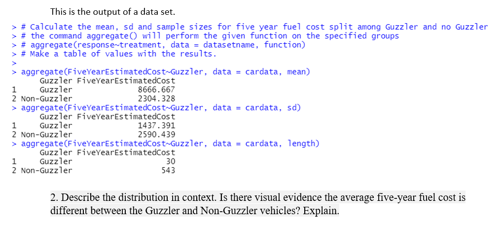 by side boxplotboxplot(FiveYearEstimatedCost~Guzzler, data = cardata,main = "add title",xlab = "add horizontal