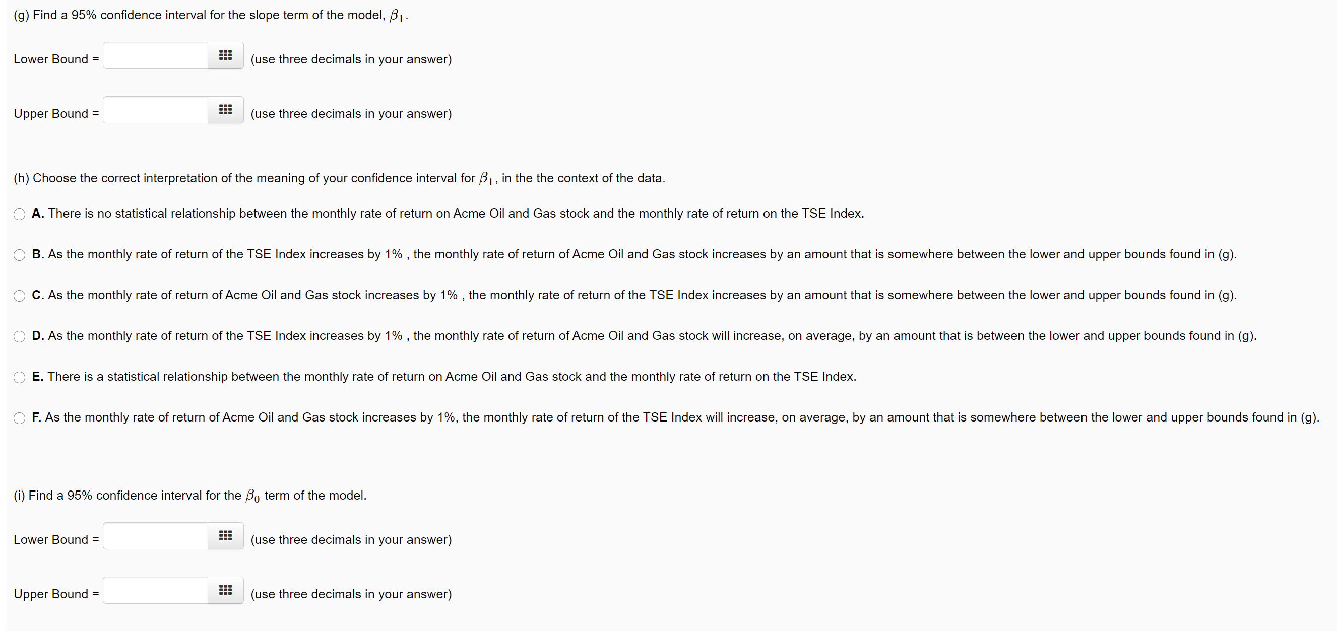 Select the corred statistical hypotheses which you are to test. O A.
