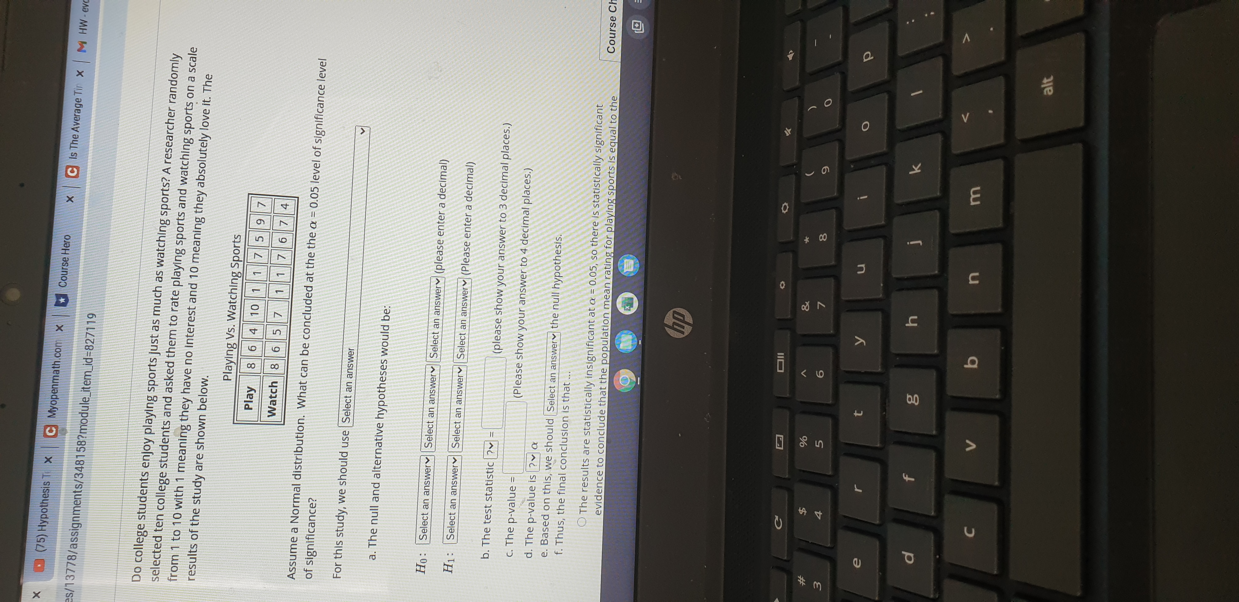  X (75) Hypothesis T x C Myopenmath.com x * Course Hero