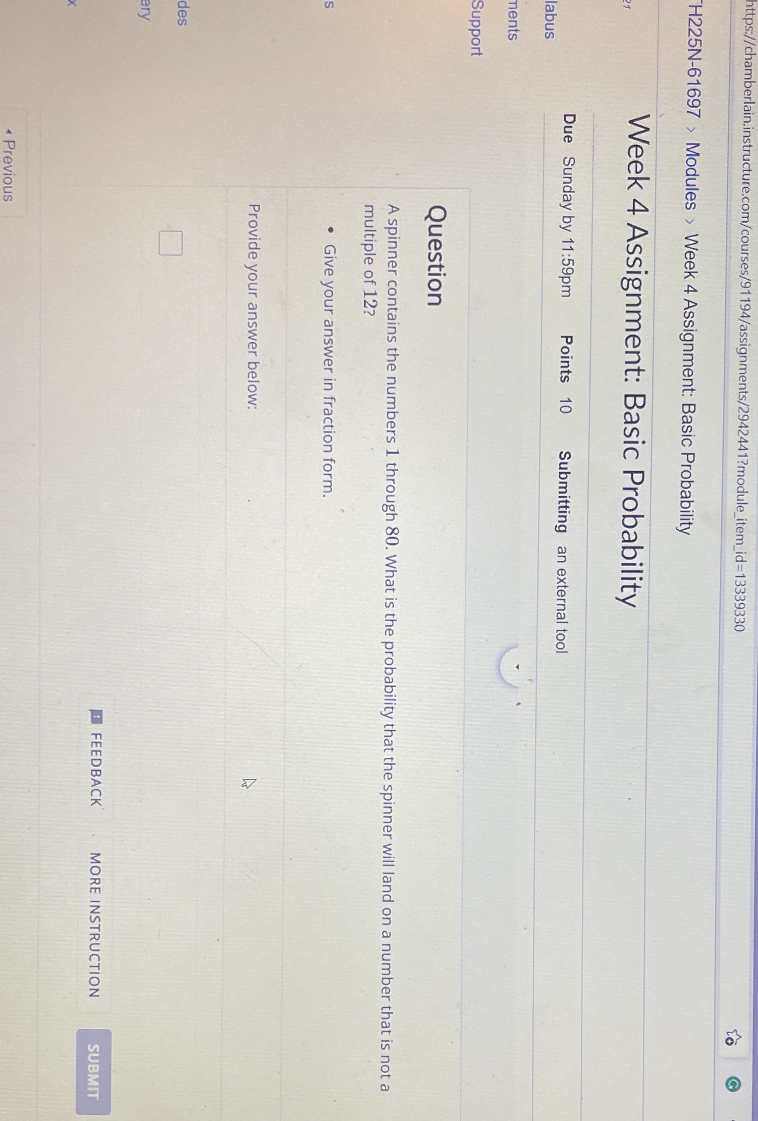  ttps://chamberlain.instructure.com/courses/91194/assignments/2942441?module_item_id=13339330 "H225N-61697 > Modules > Week 4 Assignment: Basic Probability Week