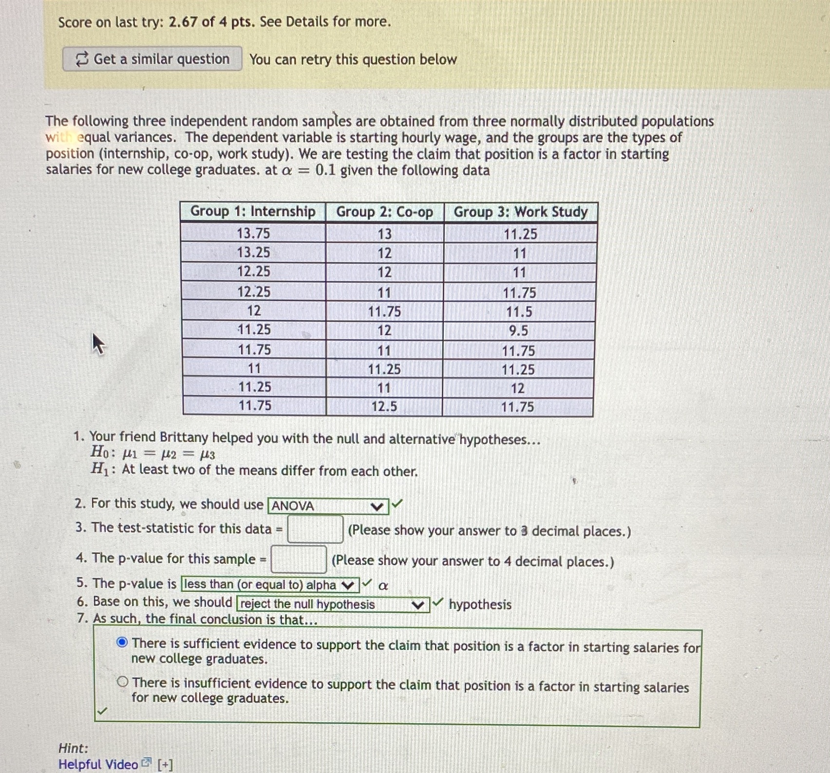 please answer 3. and 4. Score on last try: 2.67 of 4