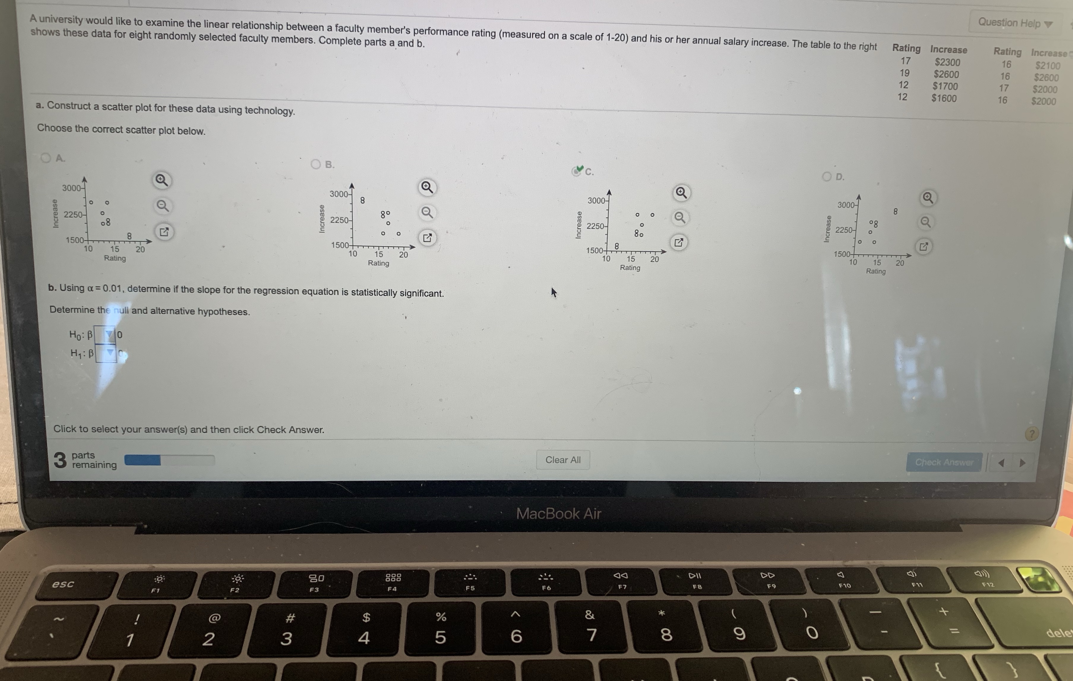 C. The test statistic is t = ? Round to two decimal