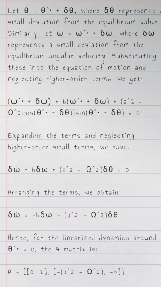 ( a^2 - Q 2 cos0 )sino = 0 When w =