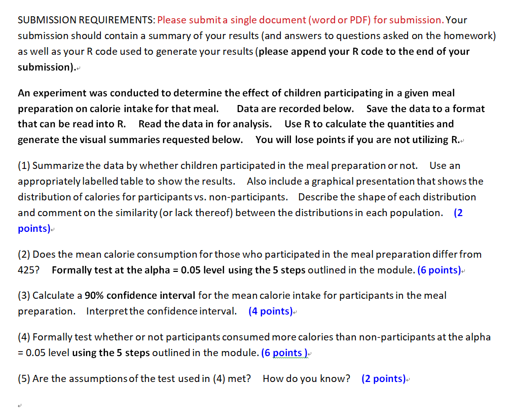 to questions asked on the homework) as well as your R code