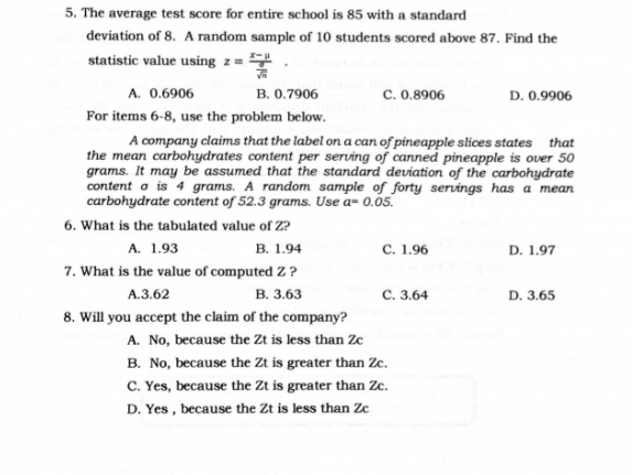 This is Statistics. Answer what is required. Provide clean and clear solutions