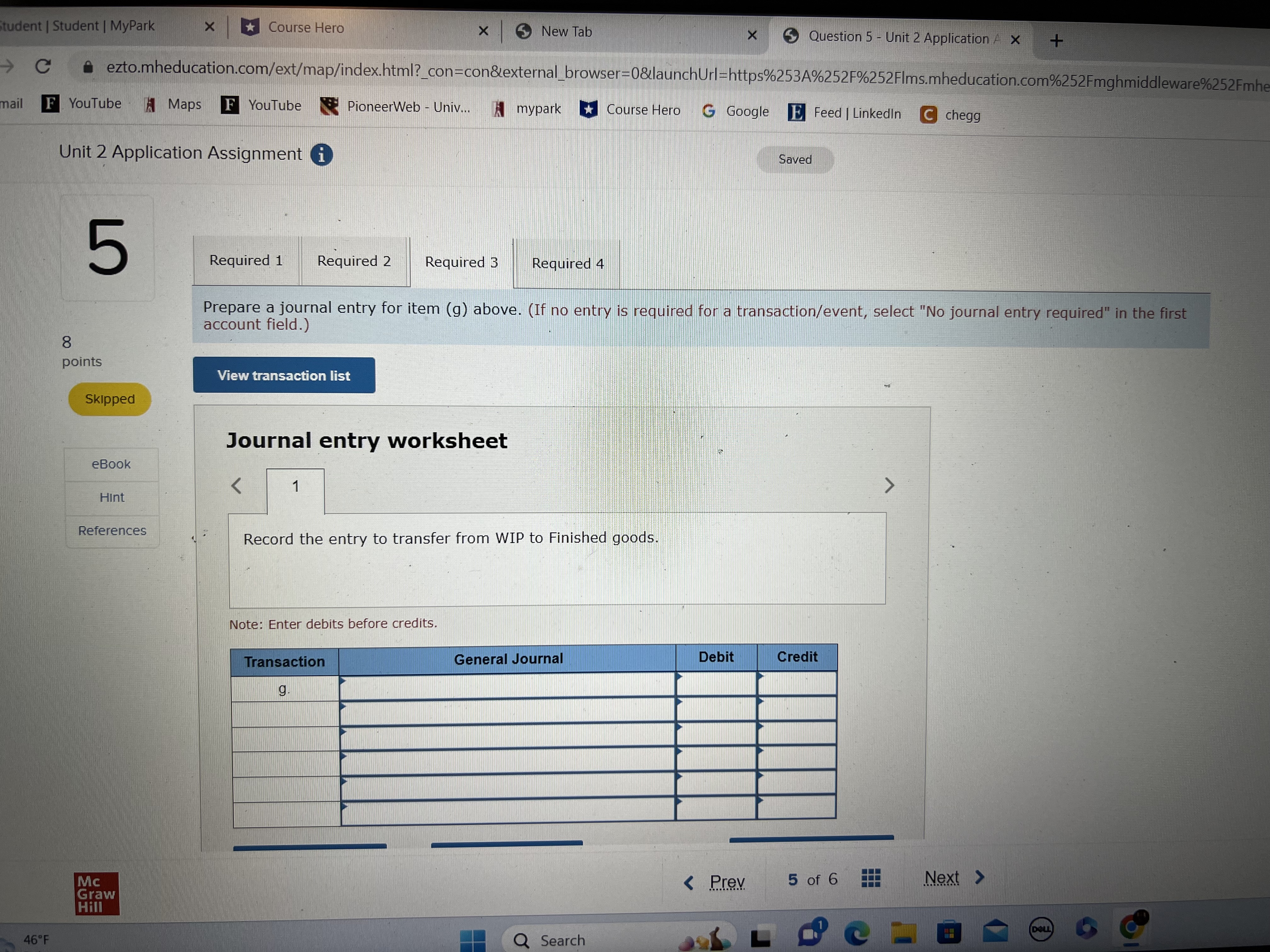 machine-hours. The company spent the entire month of January working on a