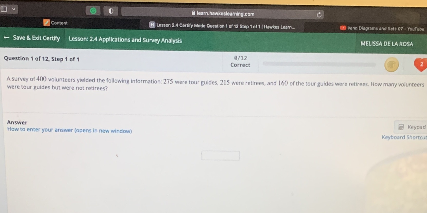 Please provide answer ASAP as I am being timed. v learn.hawkeslearning.com Content