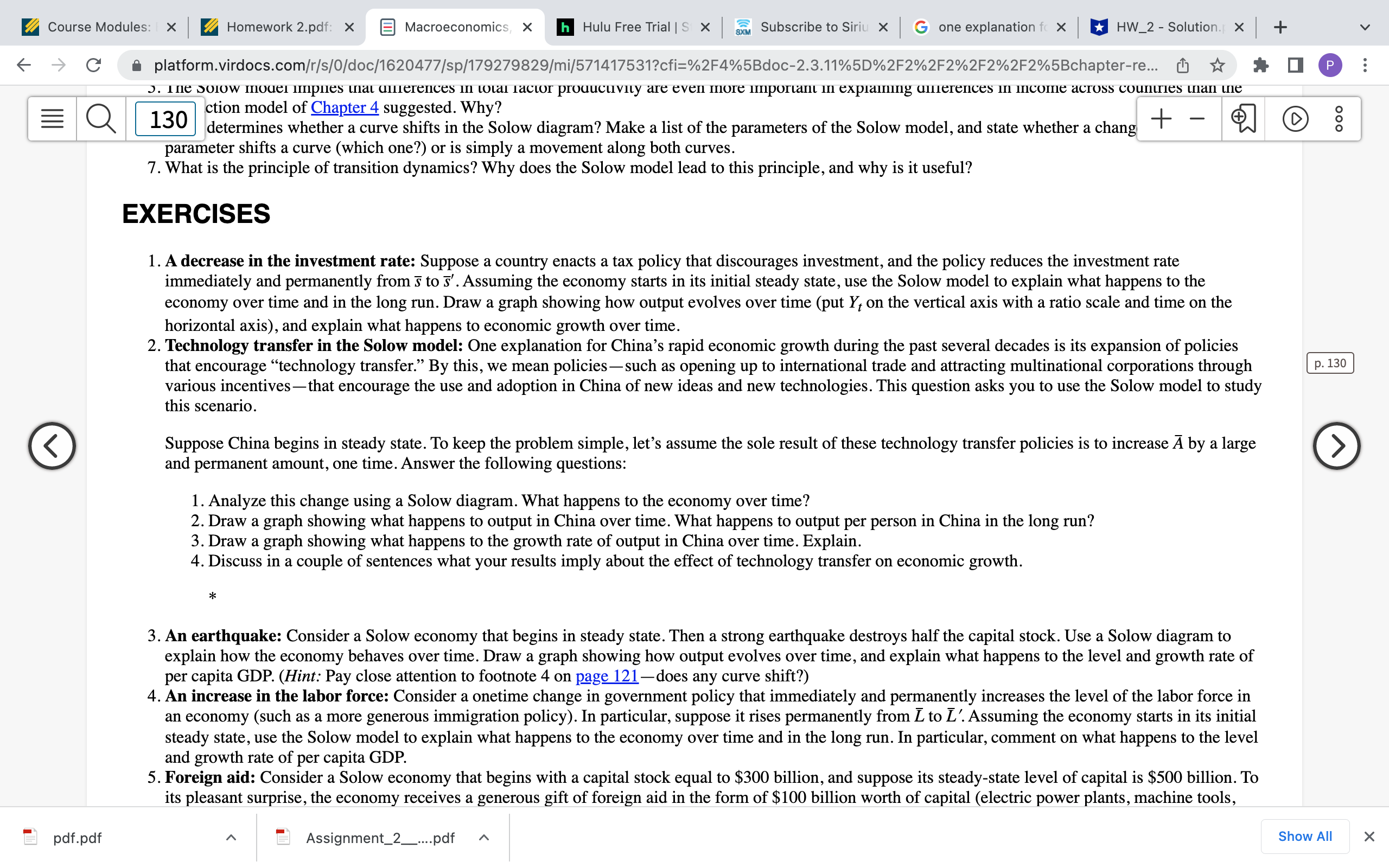  M Course Modules X i % Homework 2.de x E] Macroeconomic