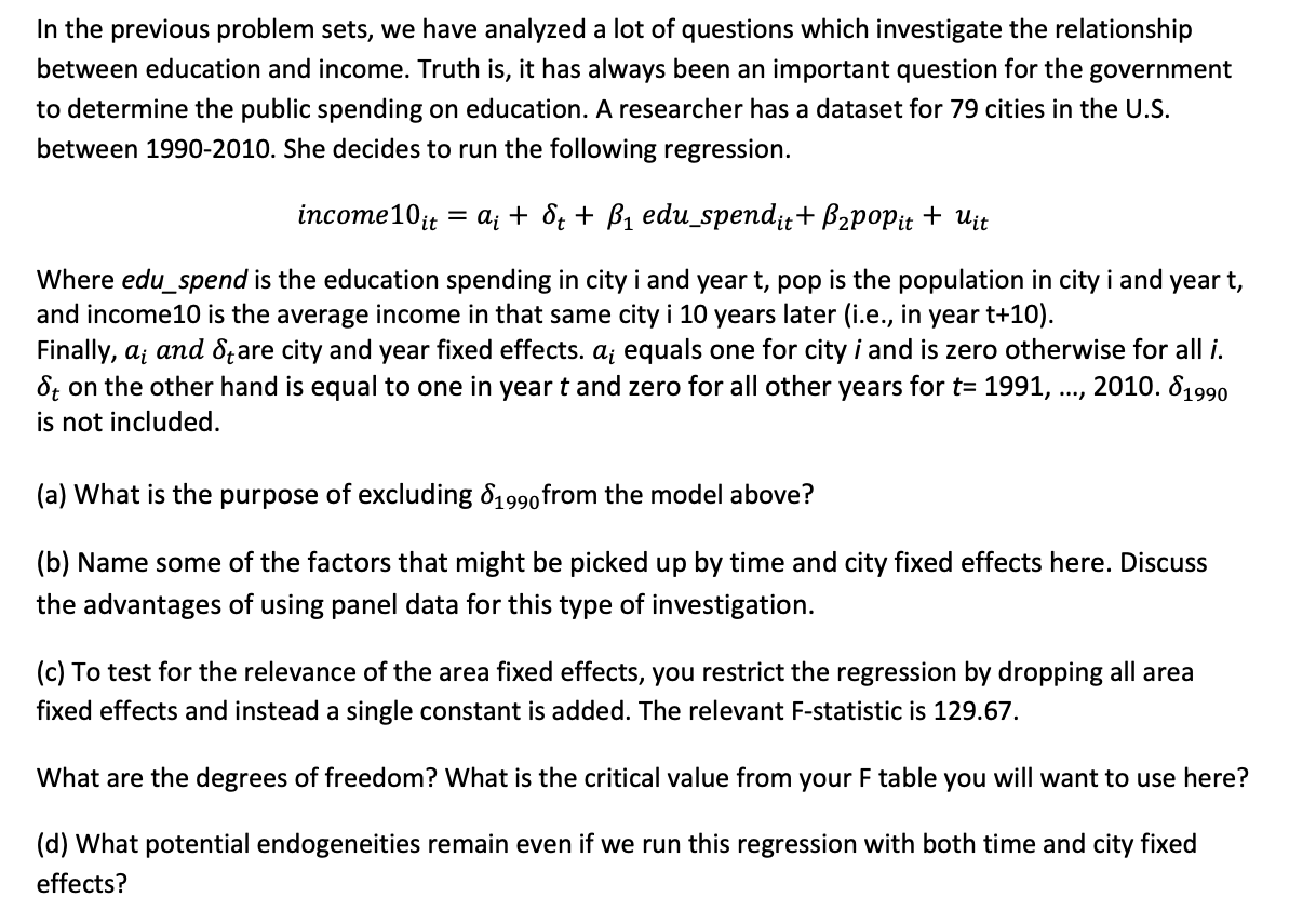 In the previous problem sets, we have analyzed a lot of