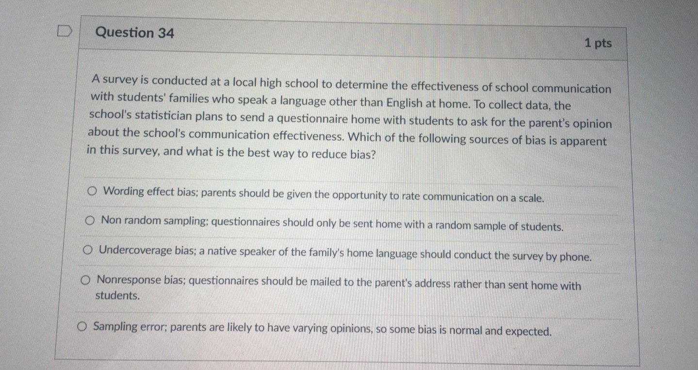to send a questionnaire home with students to ask for the parent's