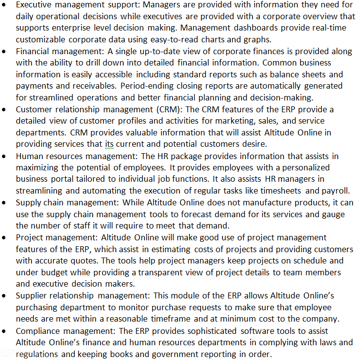 decided on a package that best met Altitude Online's needs. The team