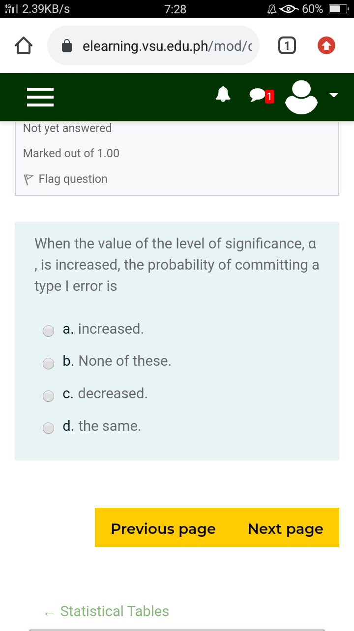 give you full positive feedback. #1 9.54KB/s 7:27 4 61% elearning.vsu.edu.ph/mod/c 1