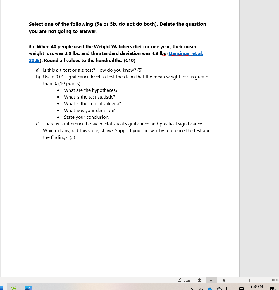 need help with with probability and stats home work. Select one of