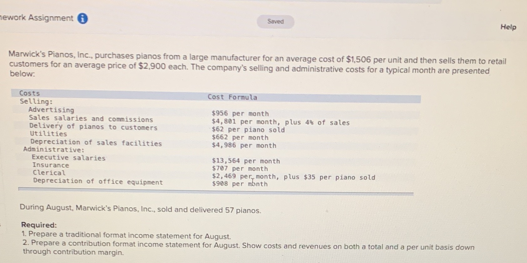 large manufacturer for an average cost of $1,506 per unit and then