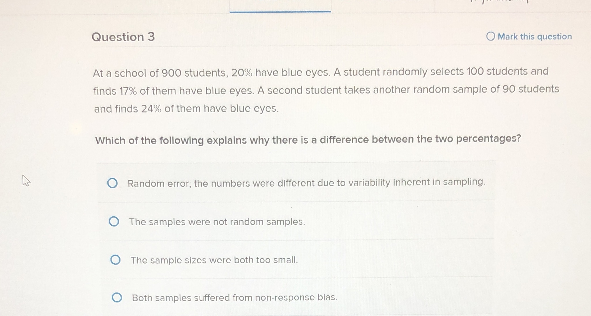Which one is it Question 3 0 Mark this question At a
