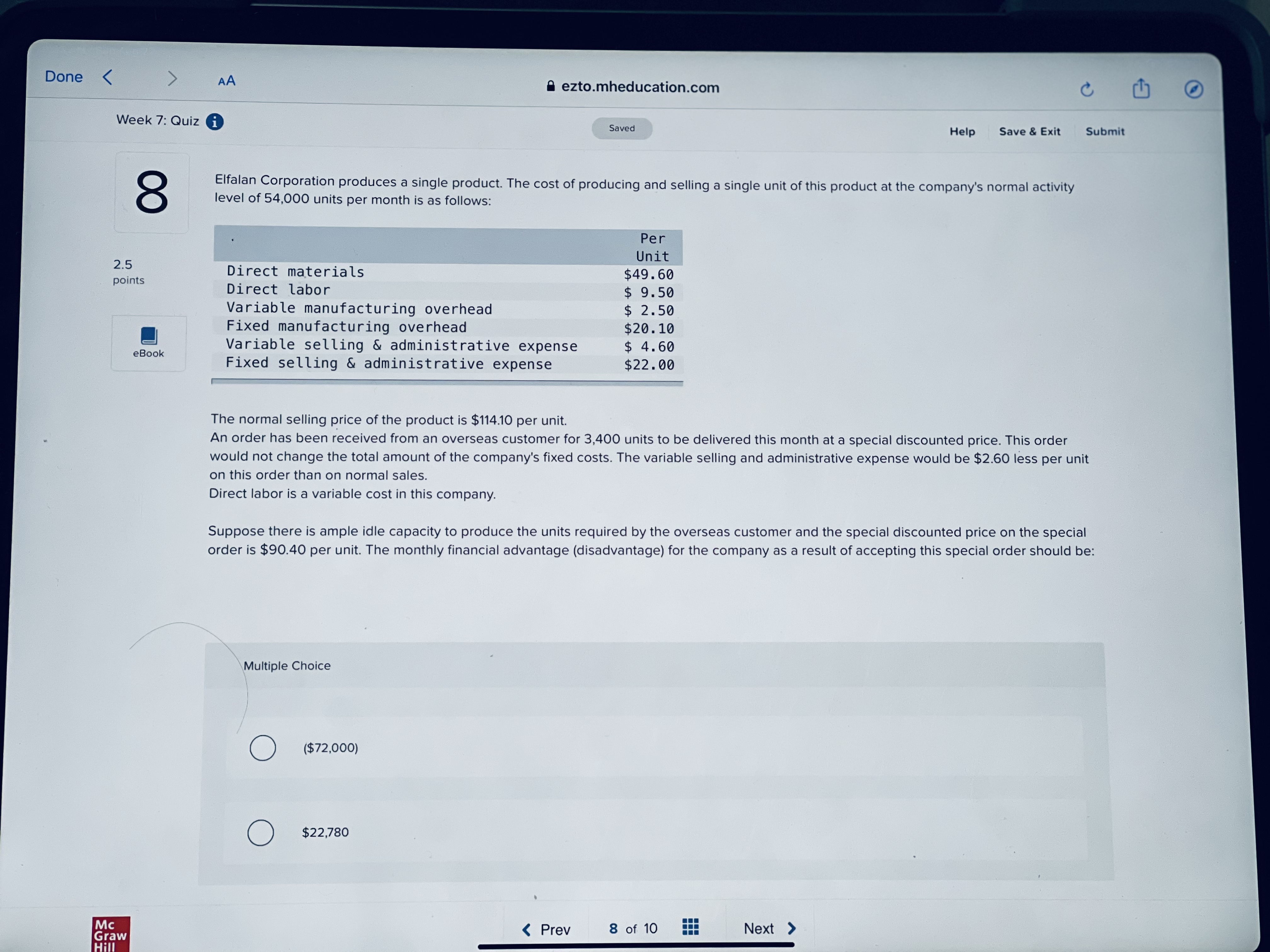 Done $49.60 $ 9.50 $ 2.50 $20.10 $ 4.60 $22.00 of 10