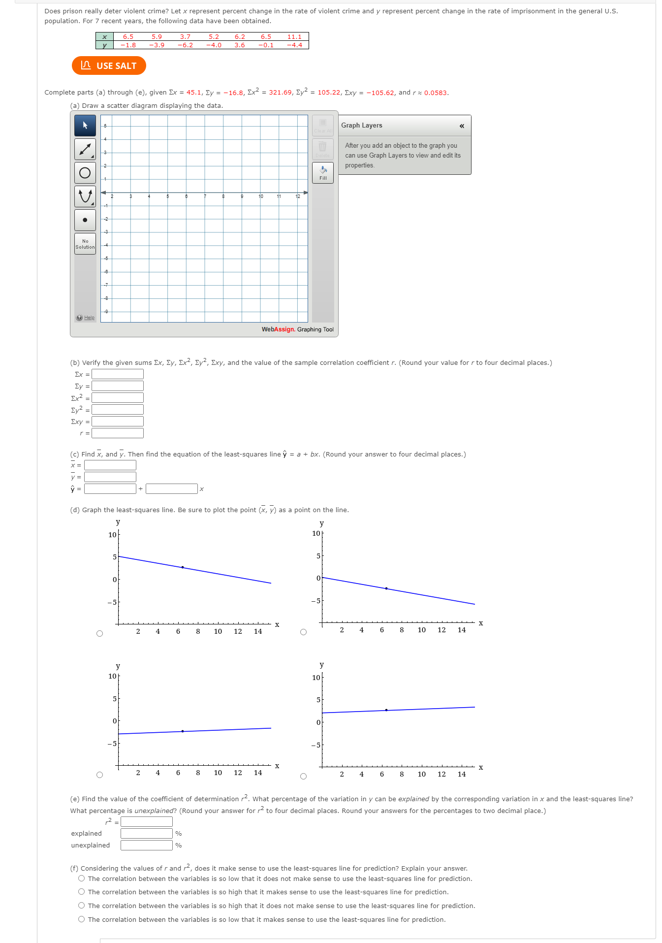 please help Does prison really deter violent crime? Let x represent percent