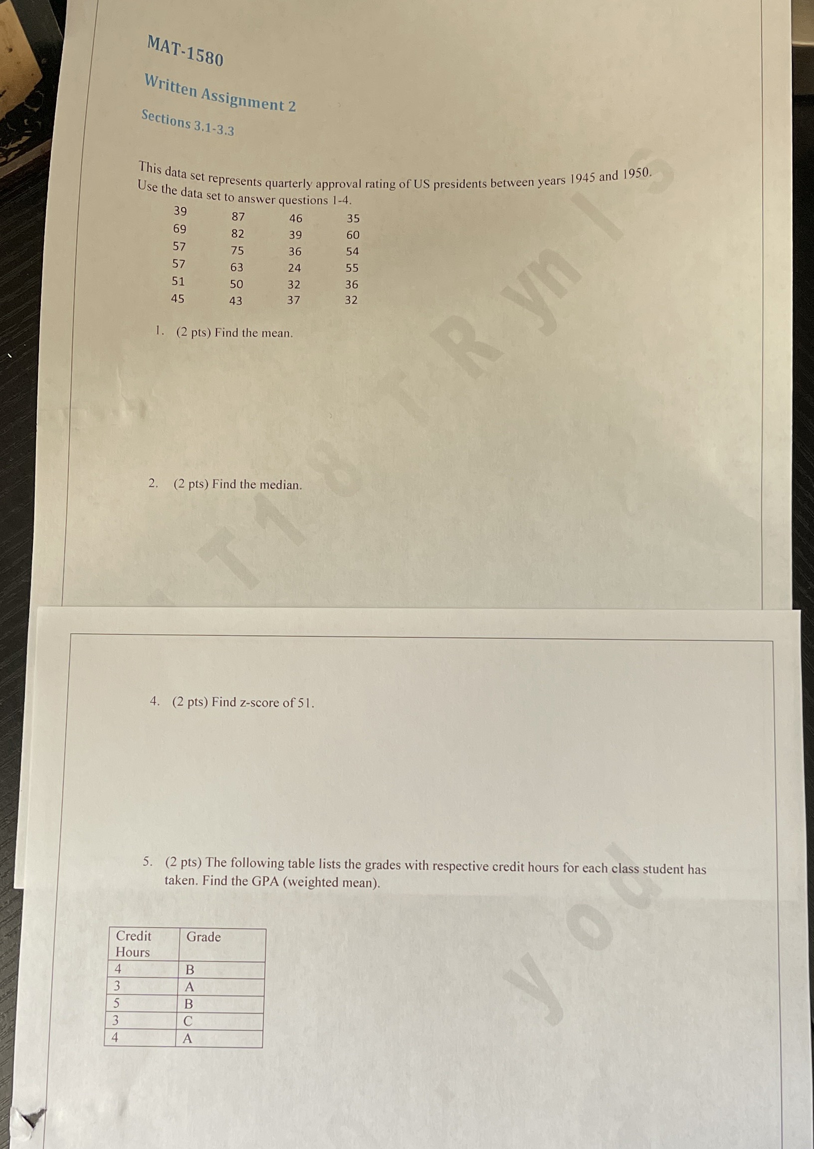 Can you help me solve? MAT-1580 Written Assignment 2 Sections 3.1-3.3 This