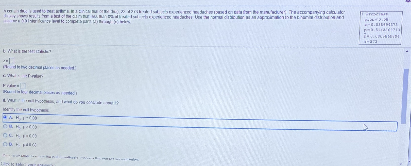 decide whether to reject the null hypothesis which is the final conclusion?
