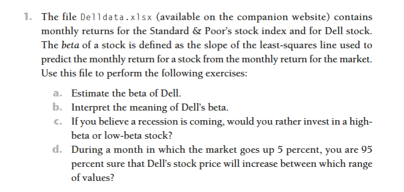 website) contains monthly returns for the Standard St Poor's stock index and