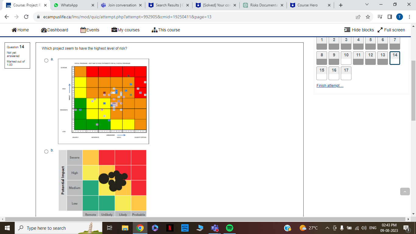 Hero X + V X C A ecampuslife.ca/Ims/mod/quiz/attempt.php?attempt=992905&cmid=19250411&page=13 BO T ... AHome