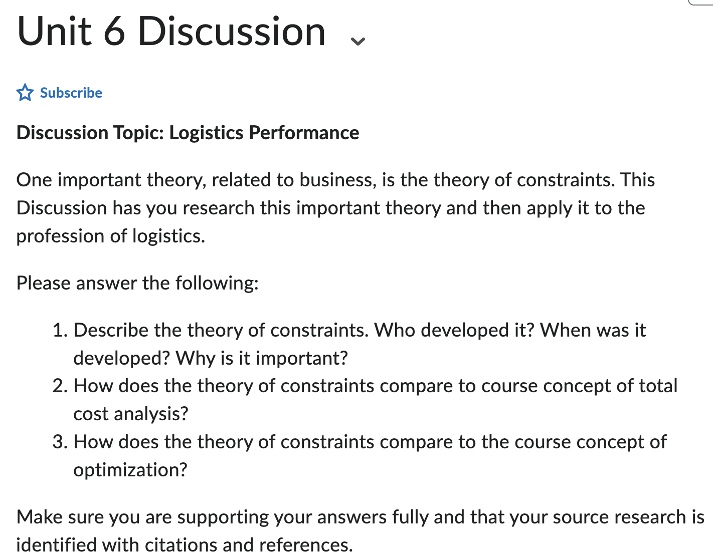 important theory, related to business, is the theory of constraints. This Discussion