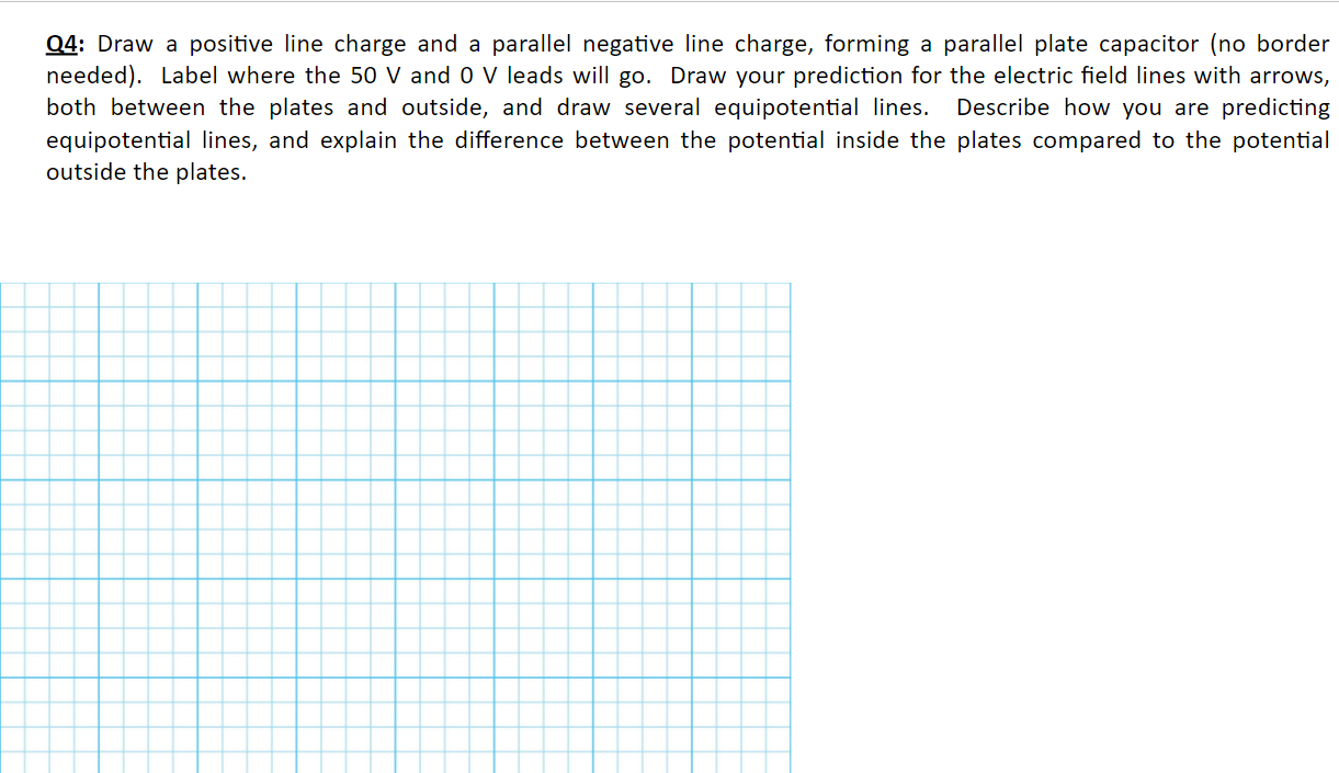 with arrows, and also a few equipotential lines.Q; What do you predict