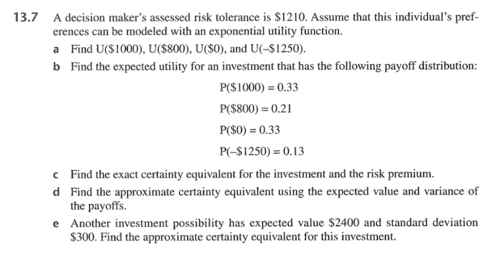 help me a b c d e 1 3.7 A decision maker's