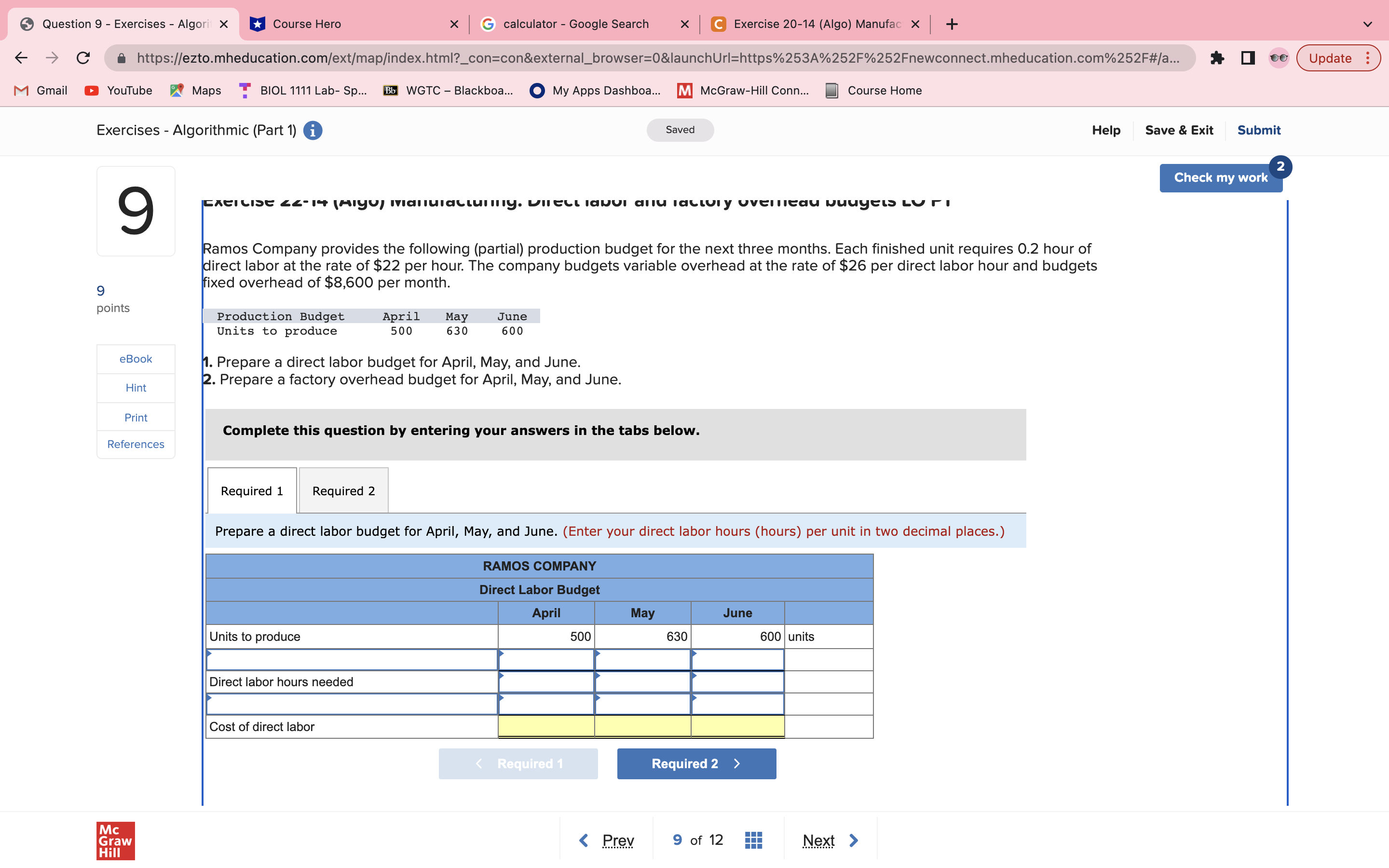 a https://ezto.mheducation.com/ext/map/index.html?_con=con&external_browser=0&launchUrl=https%253A%252F%252Fnewconnect.mheducation.com%252F#/a... Update : M Gmail YouTube Maps BIOL 1111 Lab- Sp...