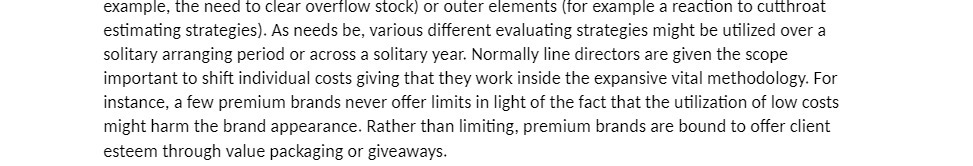  example, the need to clear overflow stock} or outer elements [for