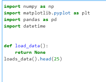  Complete the function load_data below to load and organize the dataset