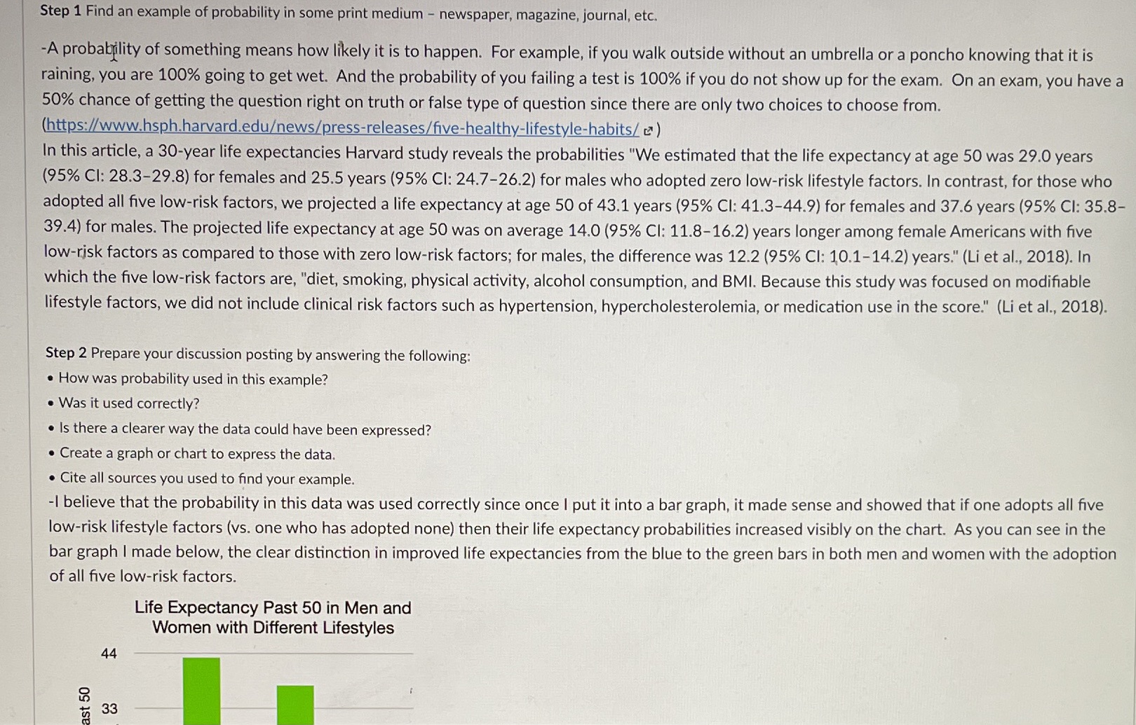 Please respond to support the discussion post Step 1 Find an example