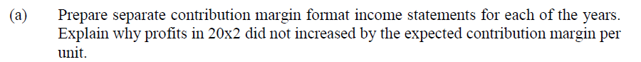costing for each year and reconcile the difference in income figures for