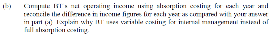 each year as compared with your answer in pa1t (a). Explain why