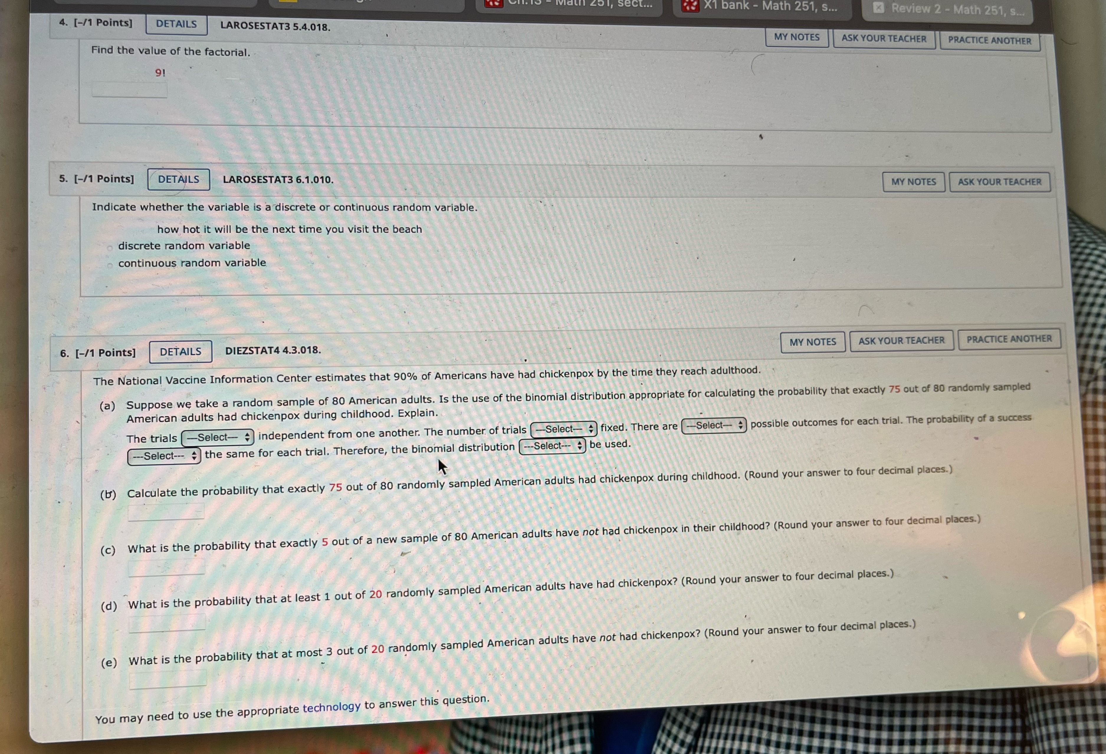  ect... X1 bank - Math 251, S... 4. [-/1 Points] DETAILS