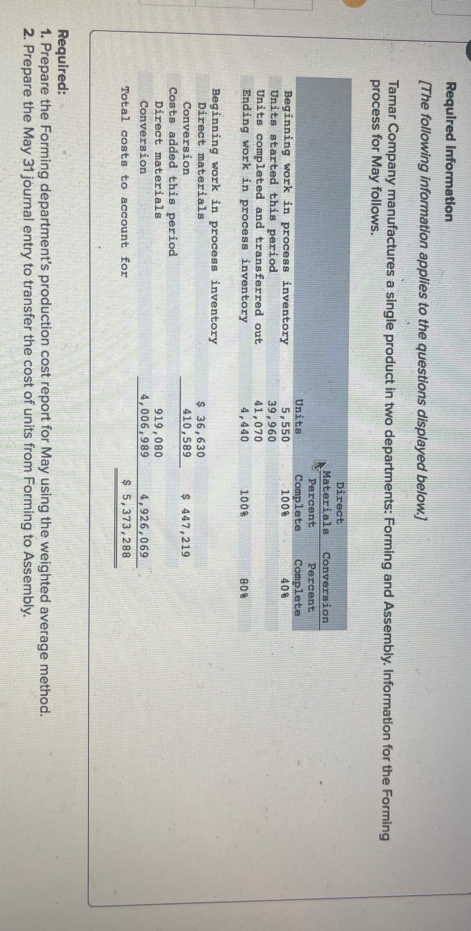 #10 need help with 1 and 2 please Required Information [The following