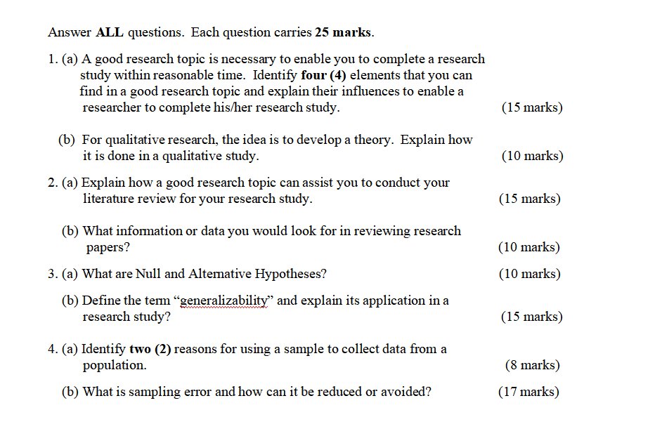 good research topic is necessary to enable you to complete a research