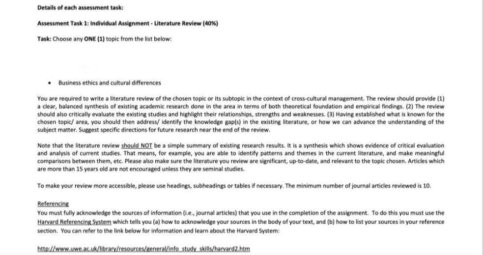 TOPIC: BUSINESS ETHICS AND CULTURAL DIFFERENCES STRUCTURE: 1. Introduction 2. Literature Review