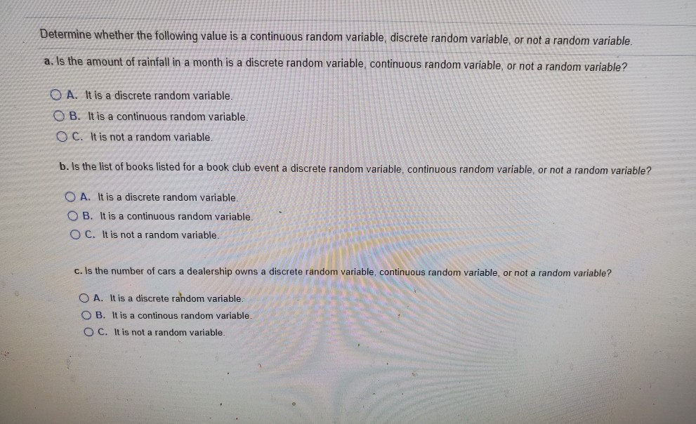 perform: A) Whether the variables (relevant for statistical analysis) are (1) dependent