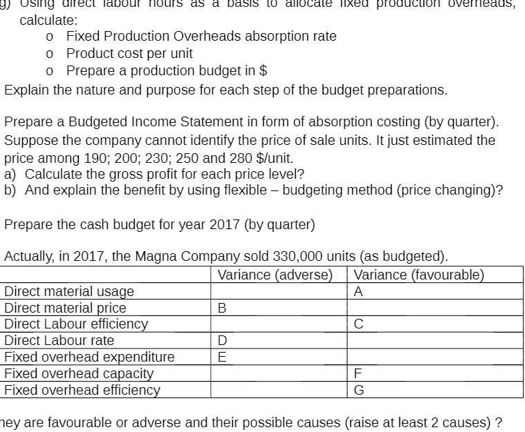  Using direct labour hours as a basis to allocate fixed production