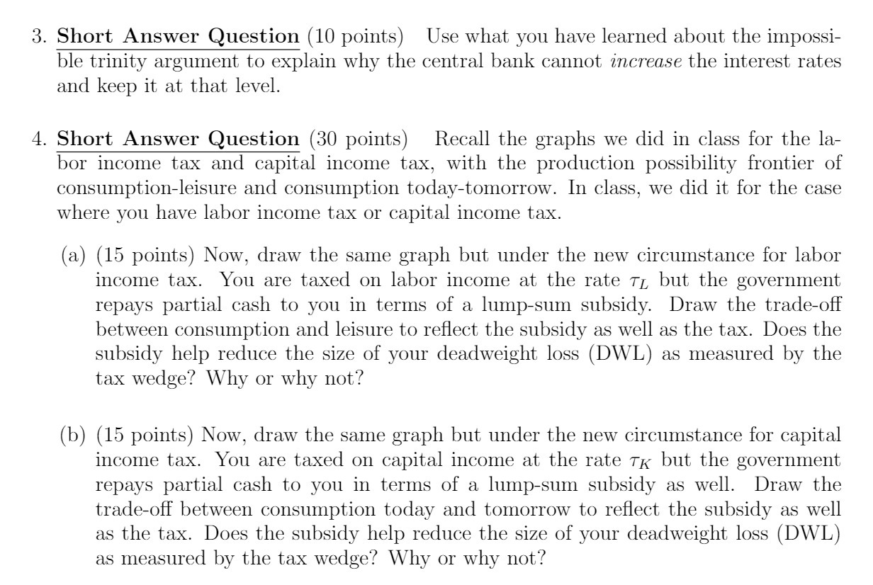  3. Short Answer Question (10 points) Use what you have learned