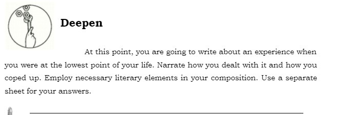  Deepen At this point, you are going to write about an