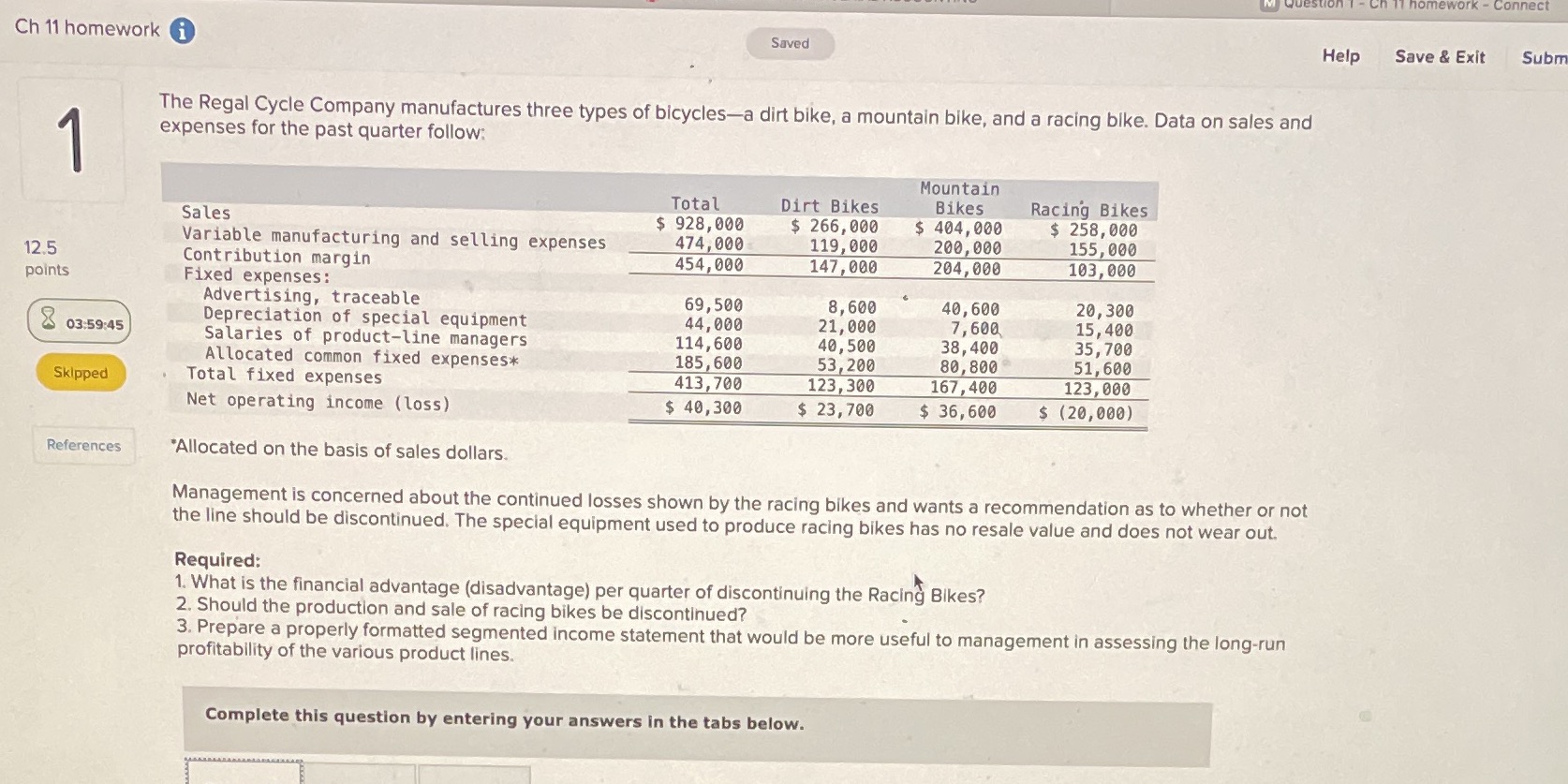 homework - Connect Ch 11 homework i Saved Help Save &